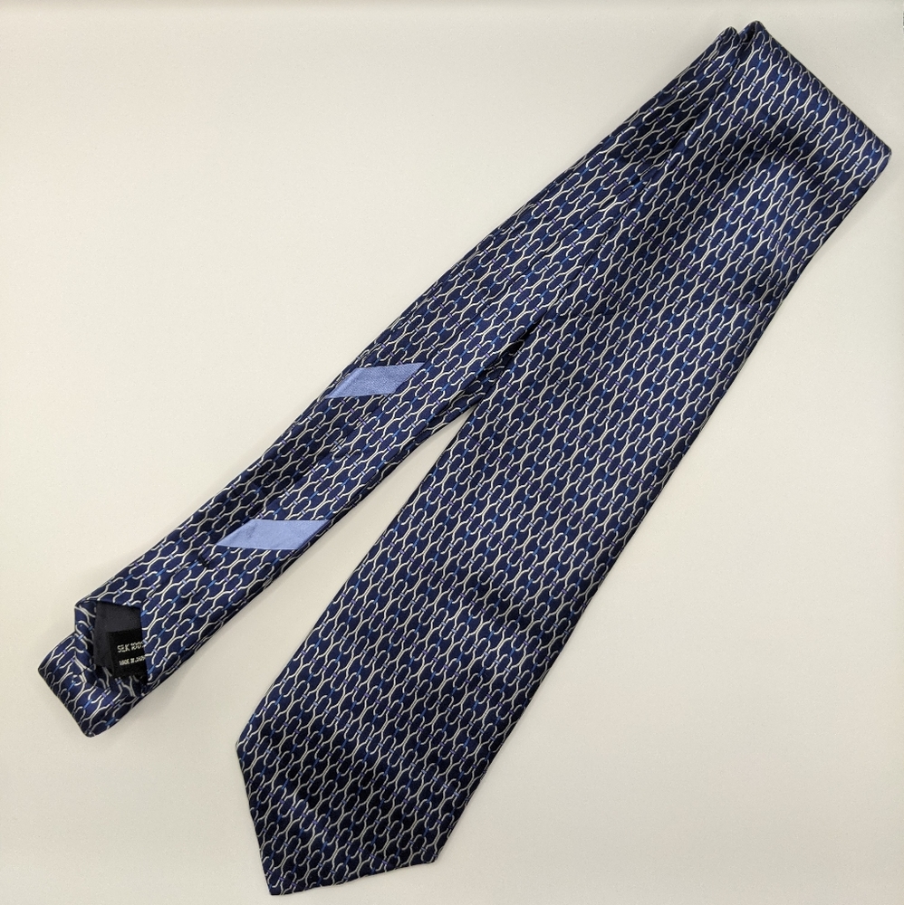 Kimijima Collection - Blue Printed Pattern Men's Neck Tie